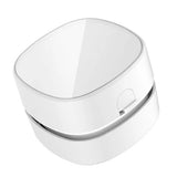 Desktop Vacuum Cleaner Mini Table Dust Sweeper Crumb Vacuum Cleaner Handheld Cordless White - Side View