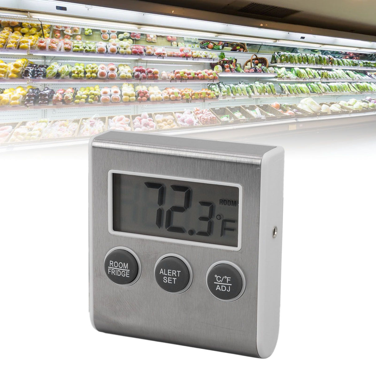 Digital Fridge Thermometer Alarm Memory Function Small Freezer Thermometer with Magnet for Laboratory White