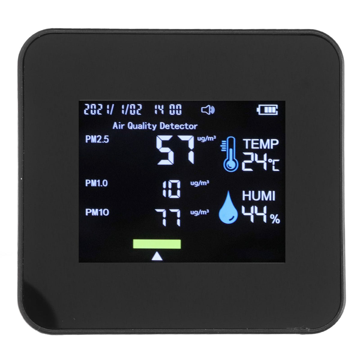 CO2 Meter 9 in 1 USB Rechargeable Portable Real Time Monitoring 5V 1A Pm2.5 Detector for Pm1.0 Moisture Level PM10