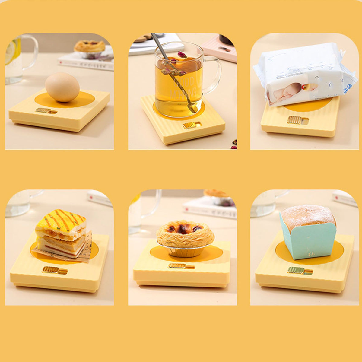 Mug Warmer 2 Temperature 2 Modes Adjustable Constant Temperature USB Beverage Warmer For Egg Cake Wet Towels 220V Yellow