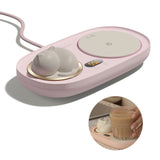 Intelligent Mug Warmer Coaster 55 Degrees Celsius Constant Temperature Cup Heating Mat Pad for Working Pink - Side View