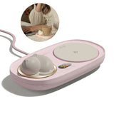 Intelligent Mug Warmer Coaster 55 Degrees Celsius Constant Temperature Cup Heating Mat Pad for Working Pink - Top-Down View