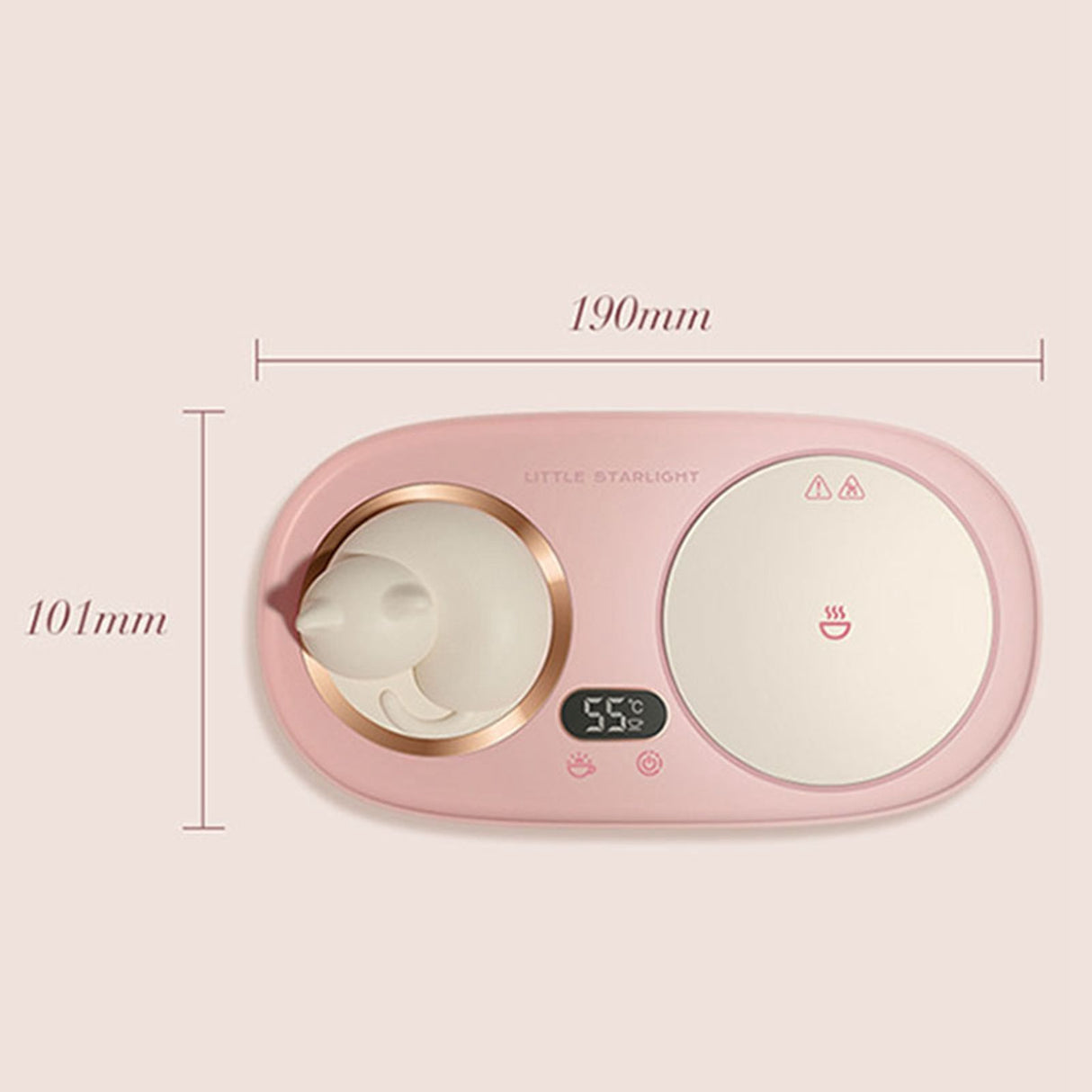 Intelligent Mug Warmer Coaster 55 Degrees Celsius Constant Temperature Cup Heating Mat Pad for Working Pink