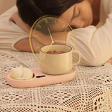 Intelligent Mug Warmer Coaster 55 Degrees Celsius Constant Temperature Cup Heating Mat Pad for Working Pink