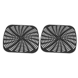 2pcs Fryer Reusable Silicone Fryer Liner Scratch Resistant Silicone Liner Mat for Ninja Foodi AG301 Fryer Black - Front View