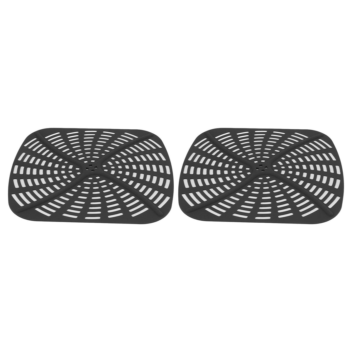 2pcs Fryer Reusable Silicone Fryer Liner Scratch Resistant Silicone Liner Mat for Ninja Foodi AG301 Fryer Black