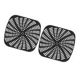 2pcs Fryer Reusable Silicone Fryer Liner Scratch Resistant Silicone Liner Mat for Ninja Foodi AG301 Fryer Black - Low Angle