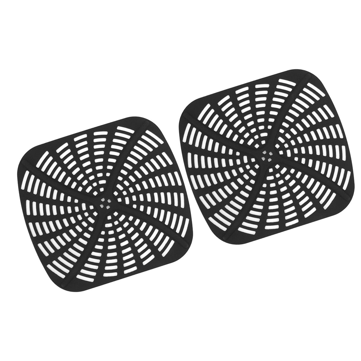 2pcs Fryer Reusable Silicone Fryer Liner Scratch Resistant Silicone Liner Mat for Ninja Foodi AG301 Fryer Black