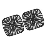 2pcs Fryer Reusable Silicone Fryer Liner Scratch Resistant Silicone Liner Mat for Ninja Foodi AG301 Fryer Black - Extra Image