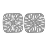 2pcs Fryer Reusable Silicone Fryer Liner Scratch Resistant Silicone Liner Mat for Ninja Foodi AG301 Fryer Grey