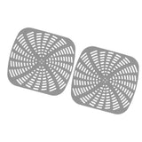 2pcs Fryer Reusable Silicone Fryer Liner Scratch Resistant Silicone Liner Mat for Ninja Foodi AG301 Fryer Grey