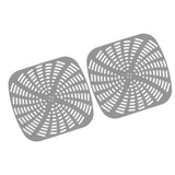 2pcs Fryer Reusable Silicone Fryer Liner Scratch Resistant Silicone Liner Mat for Ninja Foodi AG301 Fryer Grey