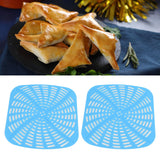 2pcs Fryer Reusable Silicone Fryer Liner Scratch Resistant Silicone Liner Mat for Ninja Foodi AG301 Fryer Blue - Extra Image