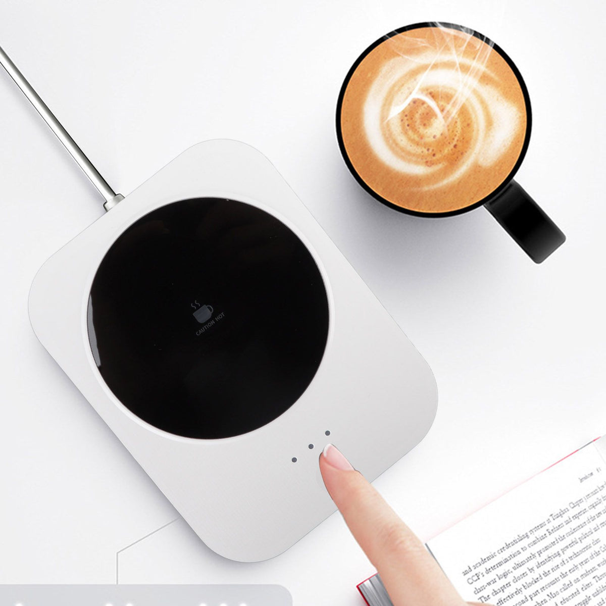 Beverage Warmer Intelligent 55℃ Constant Warm USB Power Supply Coffee Mug Electric Warmer for Desk 9V White