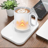 Beverage Warmer Intelligent 55℃ Constant Warm USB Power Supply Coffee Mug Electric Warmer for Desk 9V White - Extra Image