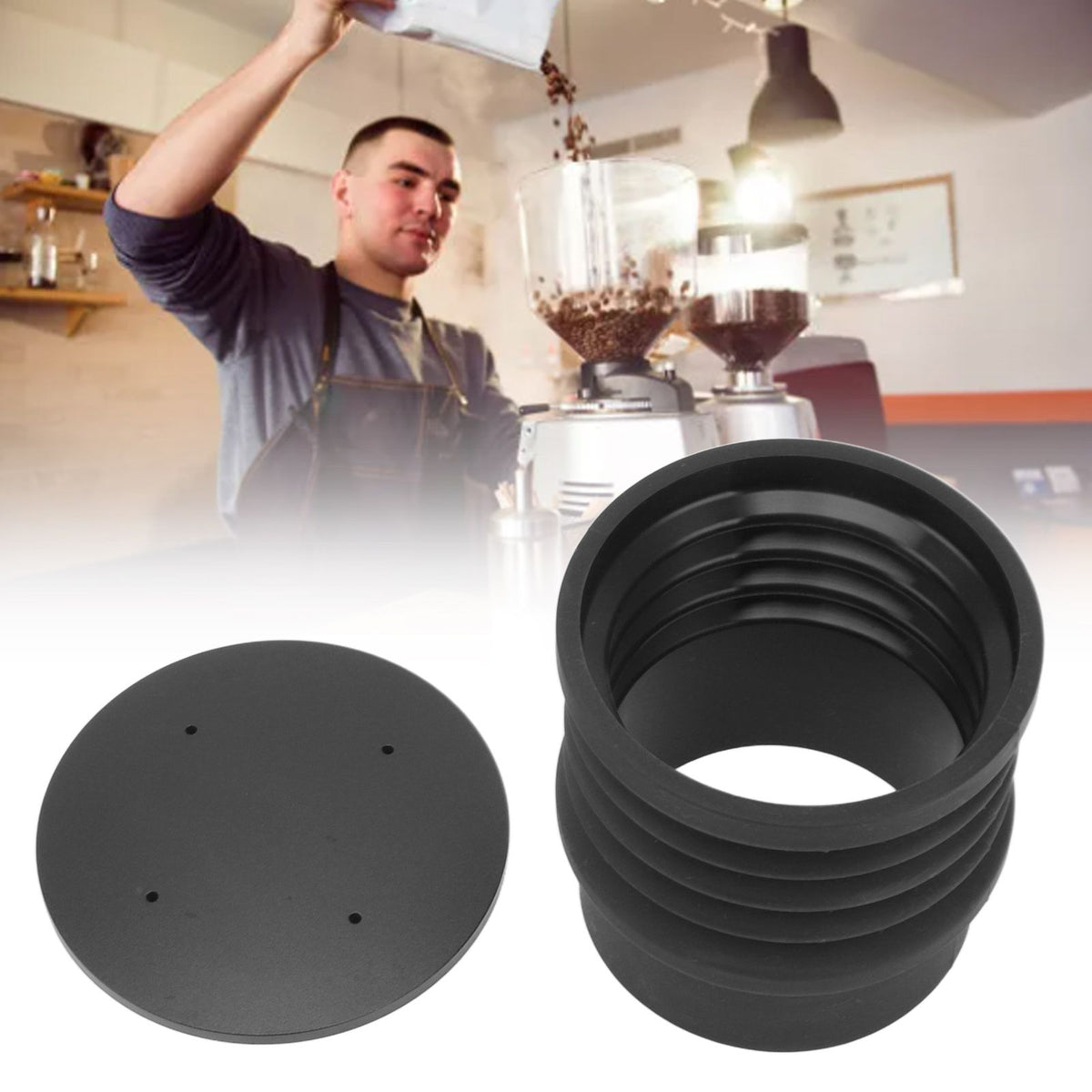 Coffee Grinder Blowing Bean Bin Silicone Coffee Grinder Cleaning Tool with Aluminum Cover for 900N HC600 Coffee Grinder Parts