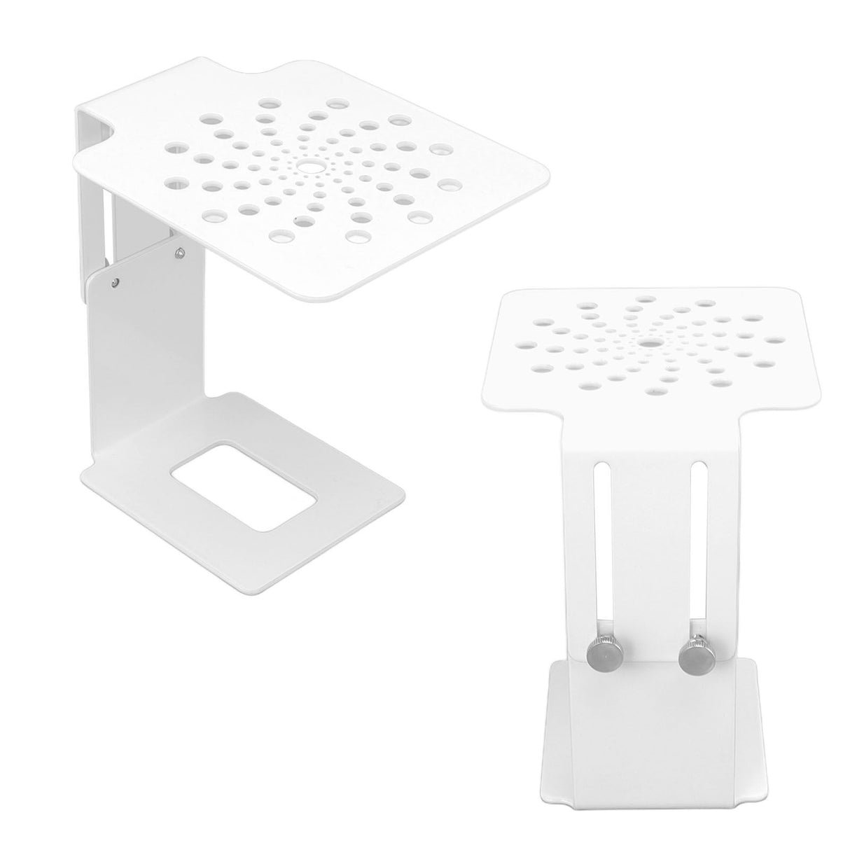 Coffee Machine Scale Rack Stainless Steel Height Adjustable Leakage Design Coffee Electronic Weighing Rack for Home Bar White
