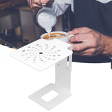Coffee Machine Scale Rack Stainless Steel Height Adjustable Leakage Design Coffee Electronic Weighing Rack for Home Bar White - Extra Image