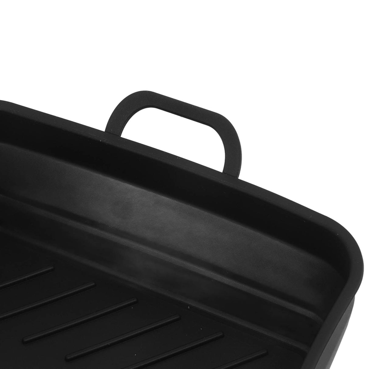 2 Pcs Silicone Air Cooker Pot with Handle Rectangular Fryer Liner Tray Replacement for Kitchen Cooking Accessories Black