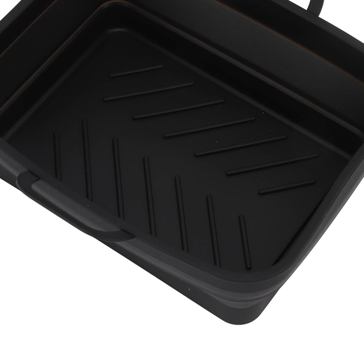 2 Pcs Silicone Air Cooker Pot with Handle Rectangular Fryer Liner Tray Replacement for Kitchen Cooking Accessories Black