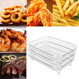 3 Layer Fryer Grilling Rack Stainless Steel Fryer Stakable Racks Household Kitchen Accessories - Extra Image