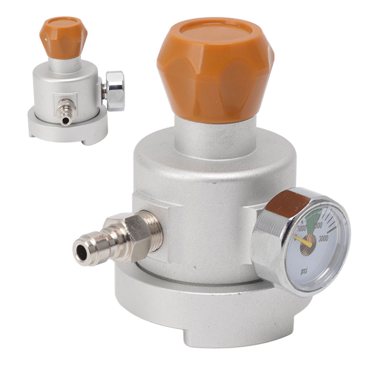 Soda Maker Adapter Aluminum Corrosion Rust Resistance CO2 Refill Connector with Pressure Gauge 8mm Male Quick Plug