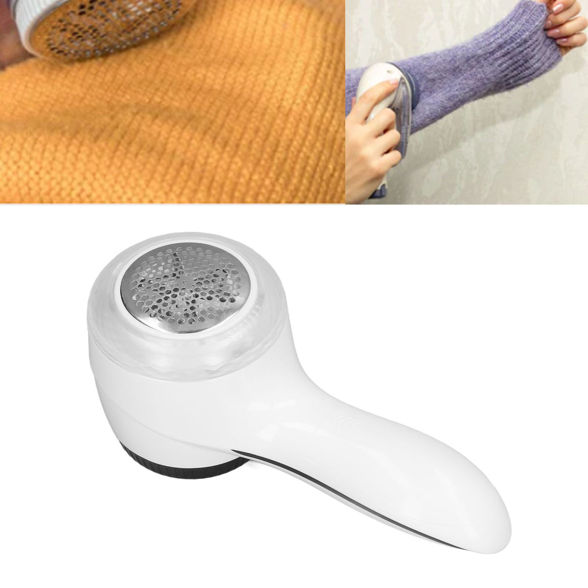 Portable Fabric Shaver Battery Operated Fuzz Ball Lint Remover 2 in 1 Hair Ball Trimmer Household Clothes Shaving Machine Black