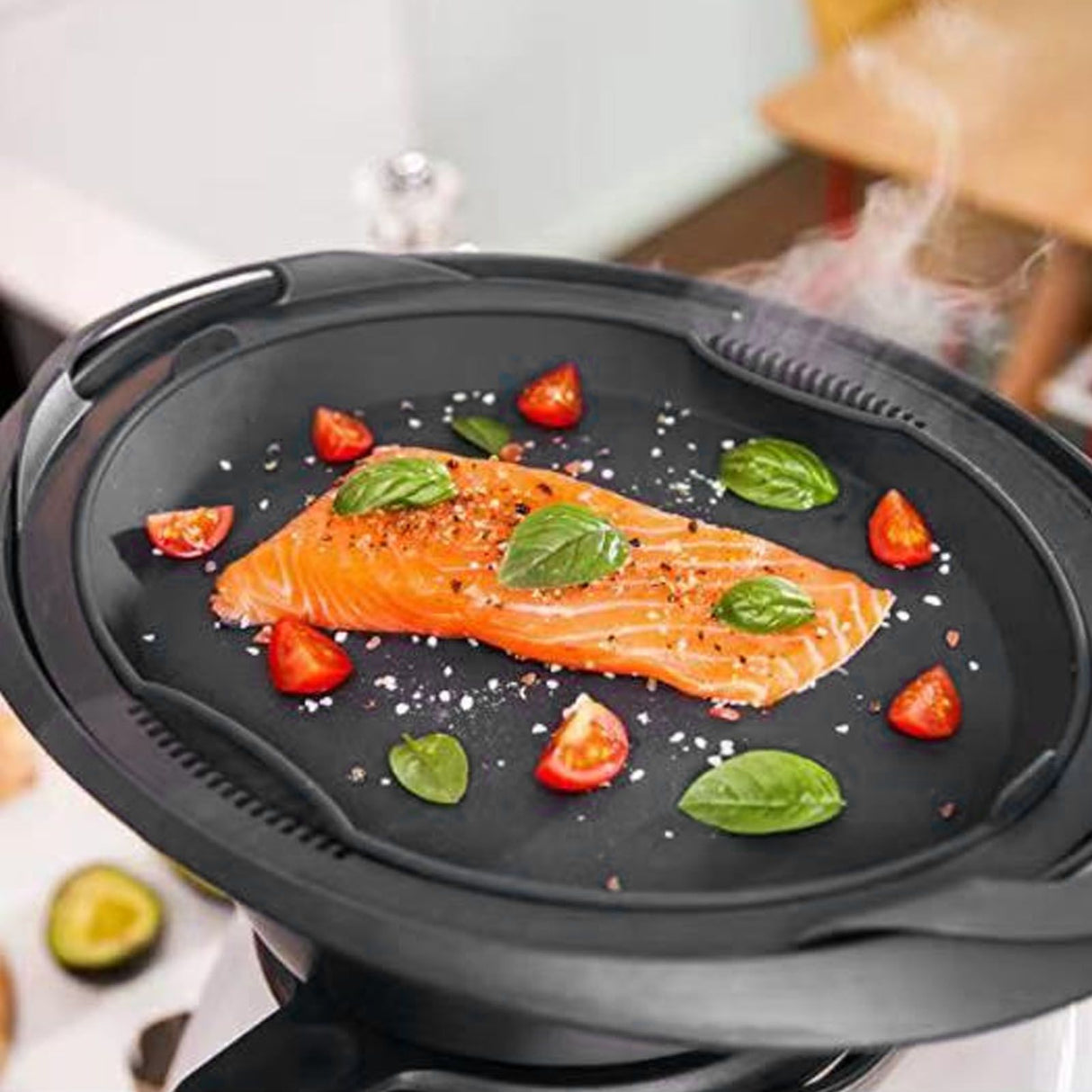 Silicone Steam Pan High Temperature Resistant Food Grade Microwaveable Baking Pan for TM31 5 6