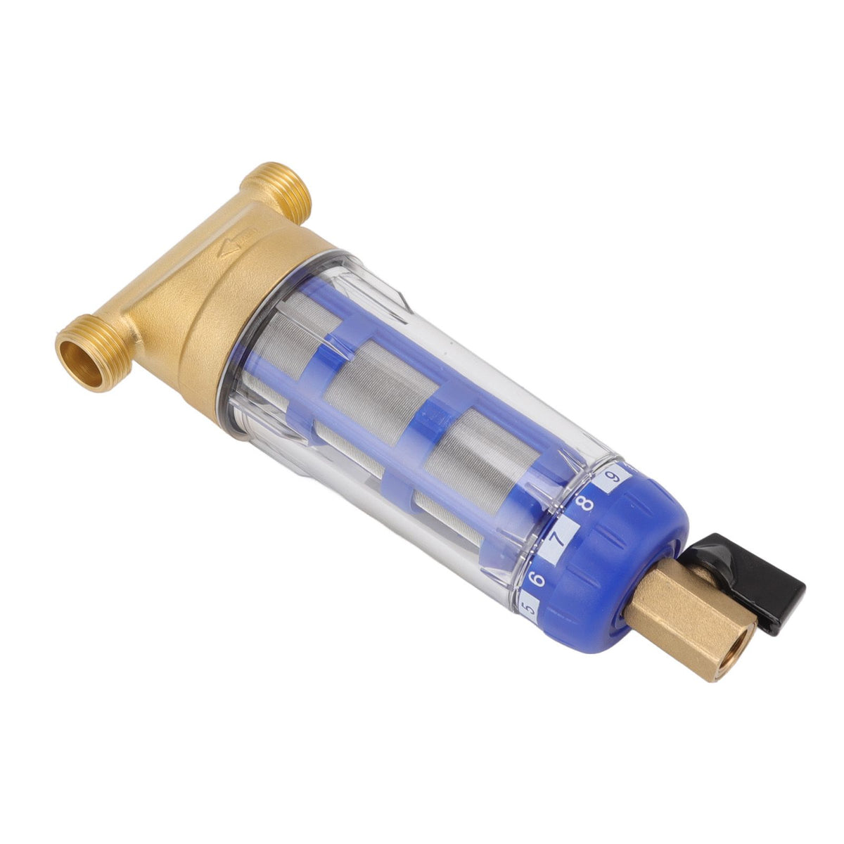 Cyclonic Sedimentation Water Filter G1/2in Backwashing Pure Copper Whole House Water Filter for Washer