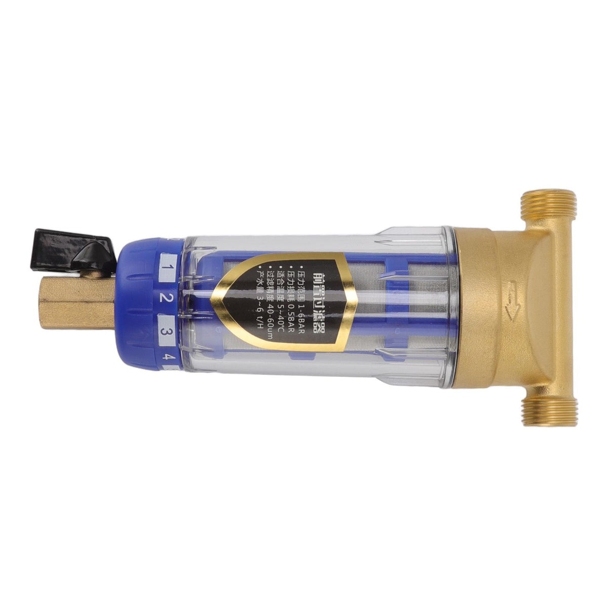 Cyclonic Sedimentation Water Filter G1/2in Backwashing Pure Copper Whole House Water Filter for Washer