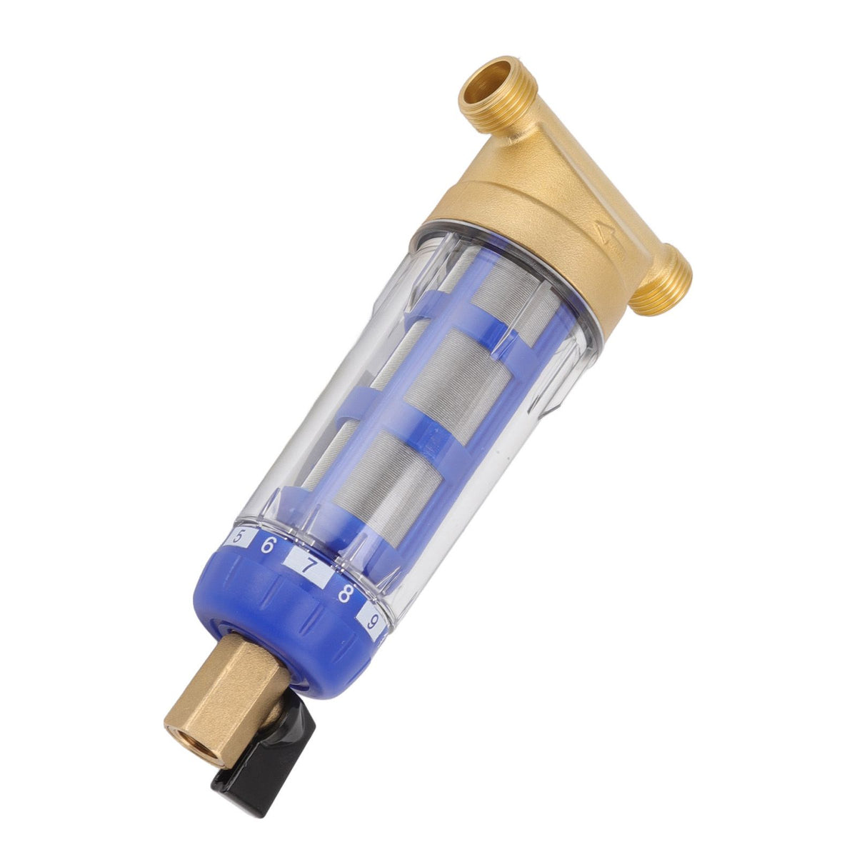 Cyclonic Sedimentation Water Filter G1/2in Backwashing Pure Copper Whole House Water Filter for Washer