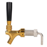 Wine Keg Tap for Kegerator Long Handle Beer Faucet Brass Stainless Steel Beer Bucket Tap - Front View