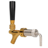 Wine Keg Tap for Kegerator Long Handle Beer Faucet Brass Stainless Steel Beer Bucket Tap - Close-Up Angle