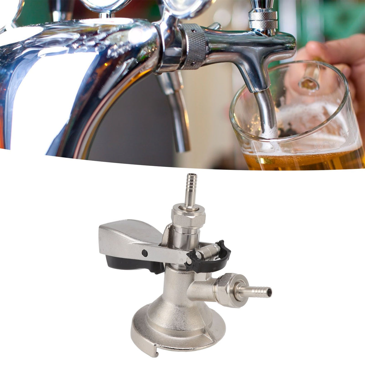 A Type Beer Keg Coupler Stainless Steel Wine Barrel Dispenser Beer Keg Tap Distributor Coupler