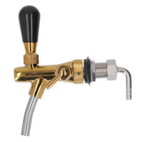 Beer Faucet Adjustable with Short Handle Stainless Steel Beer Dispenser Tap for Kegerator