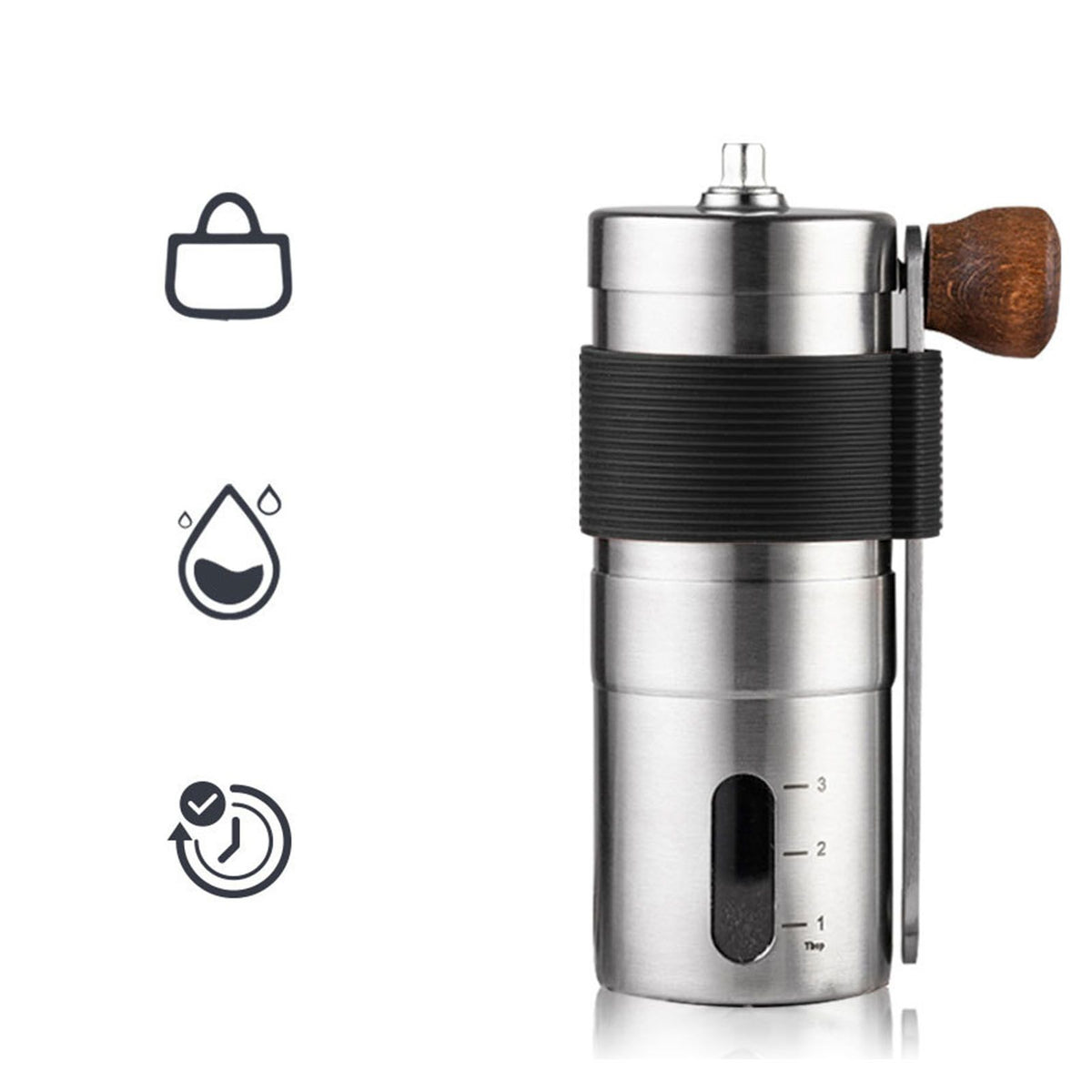 Manual Coffee Grinder Adjustable Particles Size Stainless Steel Coffee Bean Grinder for Household