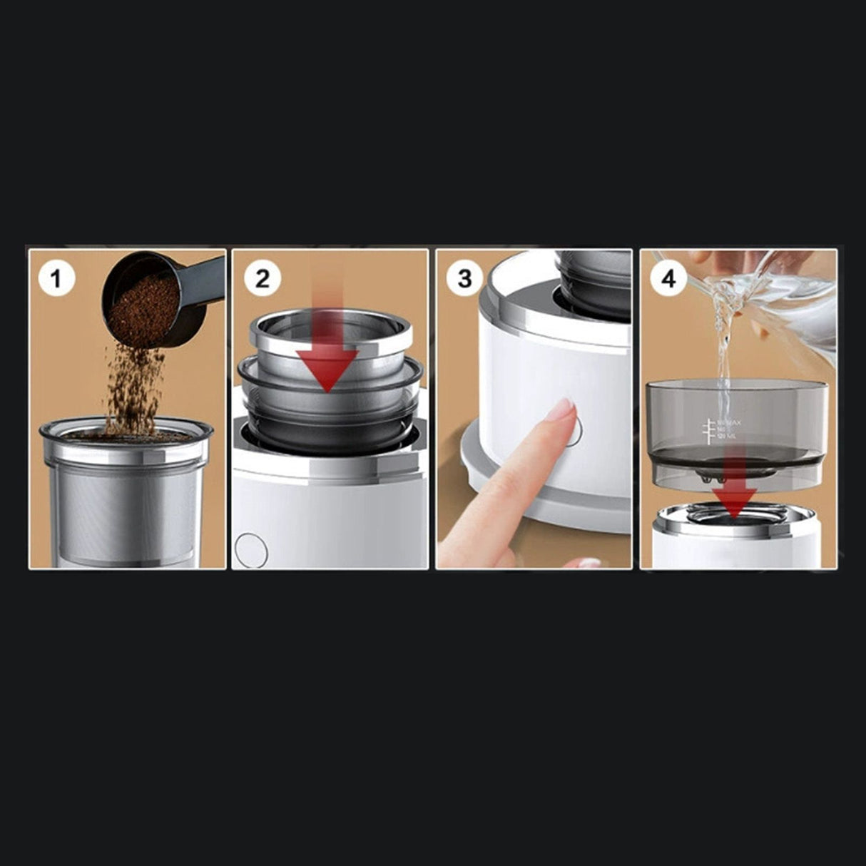 Portable Mini Coffee Maker Home Small Hand Brewed Coffee Maker Outdoor Automatic Coffee Pot