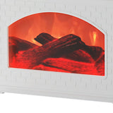 270ml Mist Humidifier Simulated Fireplace Design Power Off Protection Fire Diffuser for Home White