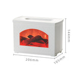 270ml Mist Humidifier Simulated Fireplace Design Power Off Protection Fire Diffuser for Home White