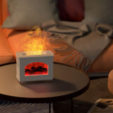 270ml Mist Humidifier Simulated Fireplace Design Power Off Protection Fire Diffuser for Home White - Extra Image