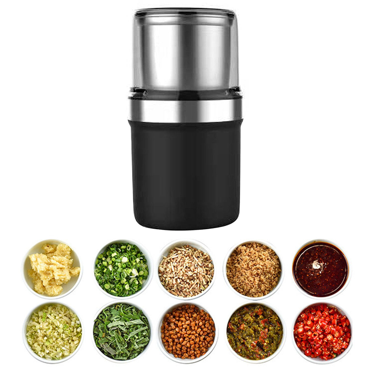 Herb Grinder Wet and Dry Dual Use Multifunction Single Blade Cup Spice Grinder for Garlic Meat CN Plug Slotted Blade