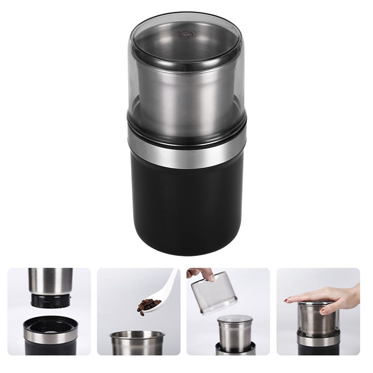 Herb Grinder Wet and Dry Dual Use Multifunction Single Blade Cup Spice Grinder for Garlic Meat CN Plug Slotted Blade