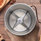 Herb Grinder Wet and Dry Dual Use Multifunction Single Blade Cup Spice Grinder for Garlic Meat CN Plug Slotted Blade - Low Angle