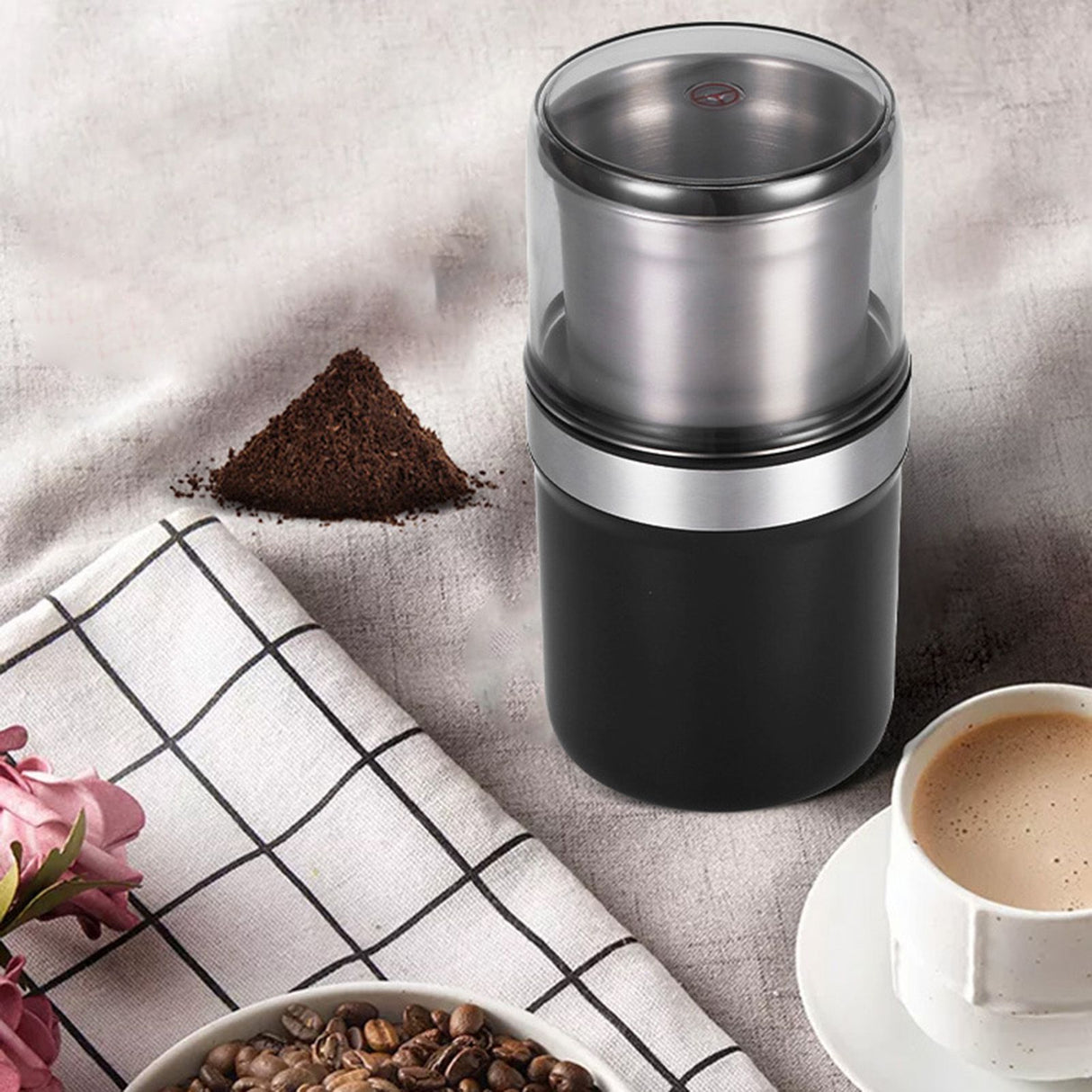 Herb Grinder Wet and Dry Dual Use Multifunction Single Blade Cup Spice Grinder for Garlic Meat CN Plug Slotted Blade
