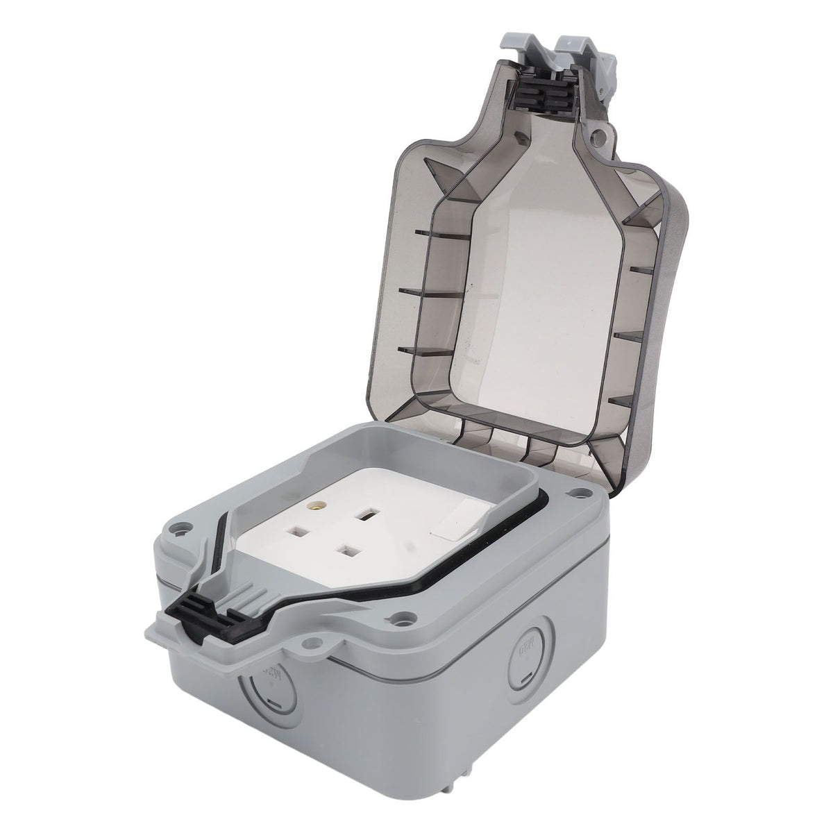 IP66 Outdoor Waterproof Switch Socket Box Surface Mounted Splashproof Dustproof Charging UK Socket 250V
