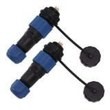 2Pcs SD16 IP68 Waterproof Aviation Connector SD16 Female Plug Male Socket G3/8 Thread SD16 4Pin Rear Nut - Top-Down View