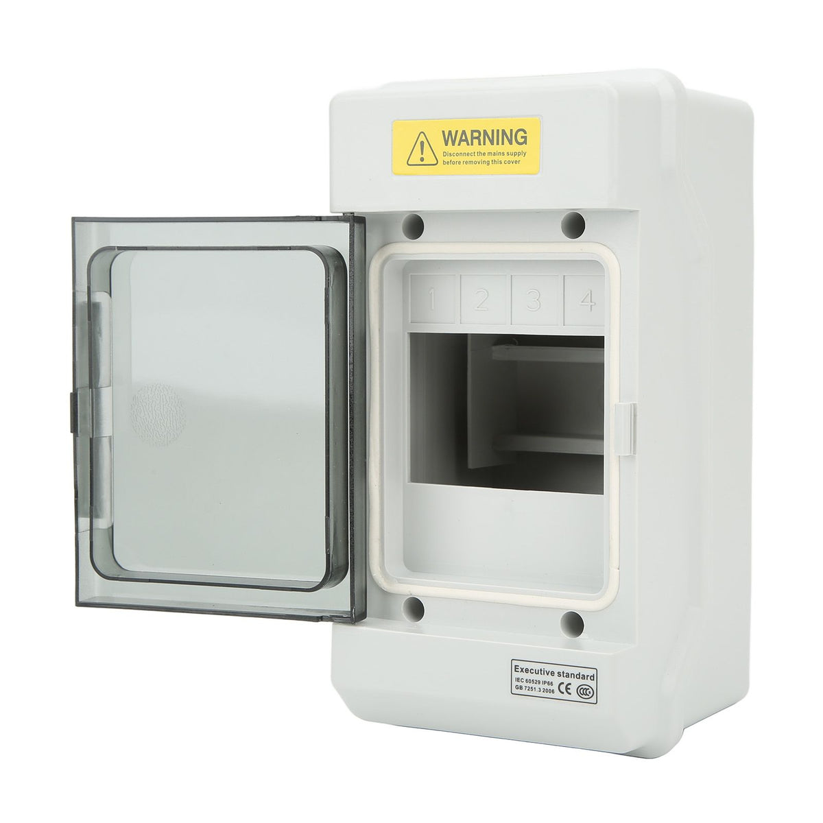 Outdoor PV Distribution Box IP66 Waterproof Dustproof Power Circuit Breaker Box 4 Way Circuit with Single Copper Bar