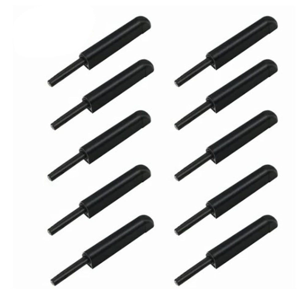 10 Pcs Cabinet Door Rebounder Handleless Black Aluminum Alloy Rebounding Magnetic Latch