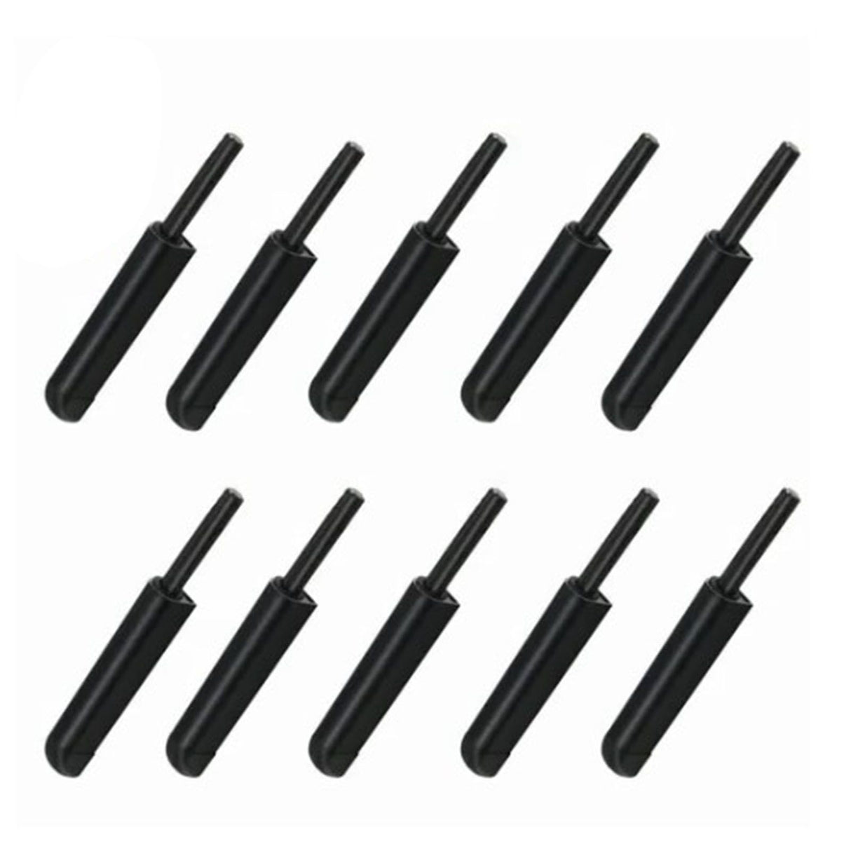 10 Pcs Cabinet Door Rebounder Handleless Black Aluminum Alloy Rebounding Magnetic Latch