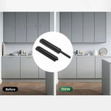 10 Pcs Cabinet Door Rebounder Handleless Black Aluminum Alloy Rebounding Magnetic Latch - Rear View